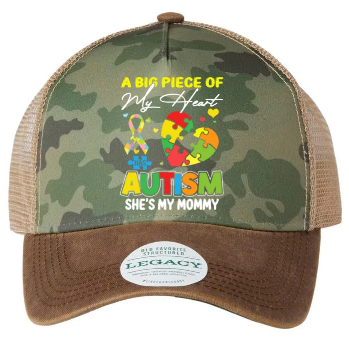 A Piece Of My Heart Has Autism My Mommy Gift Legacy Tie Dye Trucker Hat