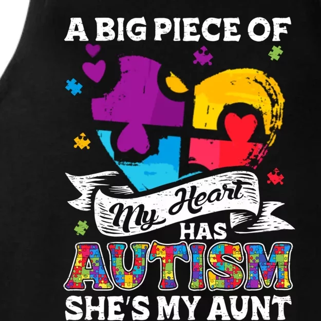 A Piece Of My Heart Has Autism My Aunt Gift Ladies Tri-Blend Wicking Tank