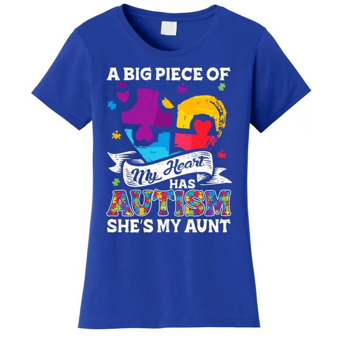 A Piece Of My Heart Has Autism My Aunt Gift Women's T-Shirt