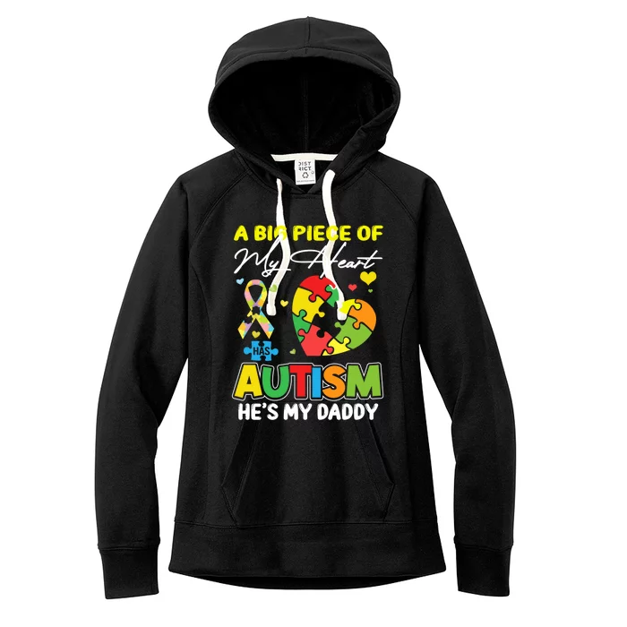 A Piece Of My Heart Has Autism My Daddy Cute Gift Women's Fleece Hoodie