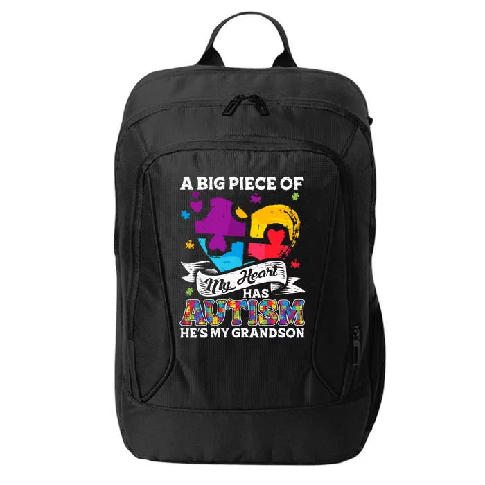 A Piece Of My Heart Has Autism My Grandson Gift City Backpack