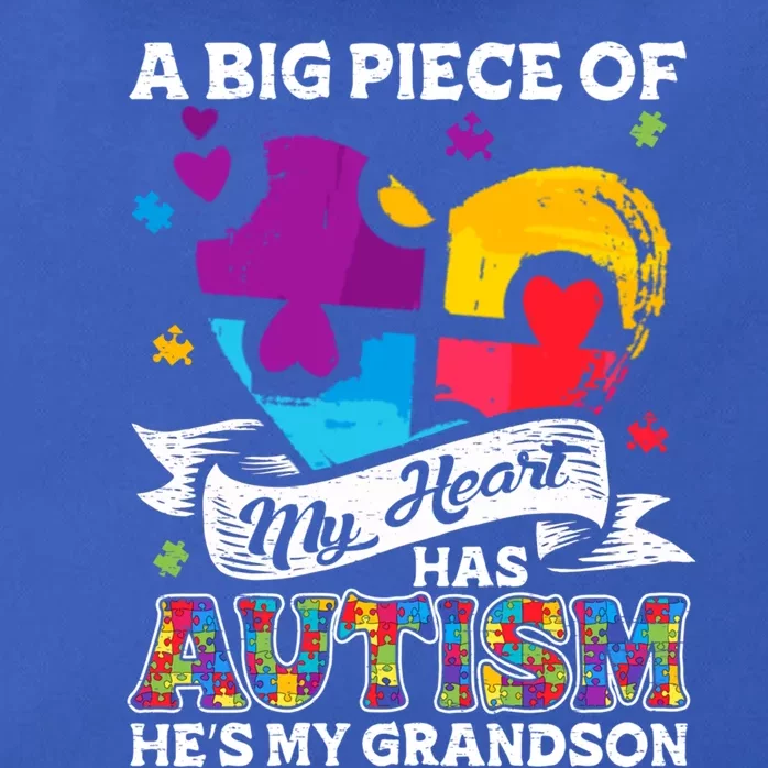 A Piece Of My Heart Has Autism My Grandson Gift Zip Tote Bag