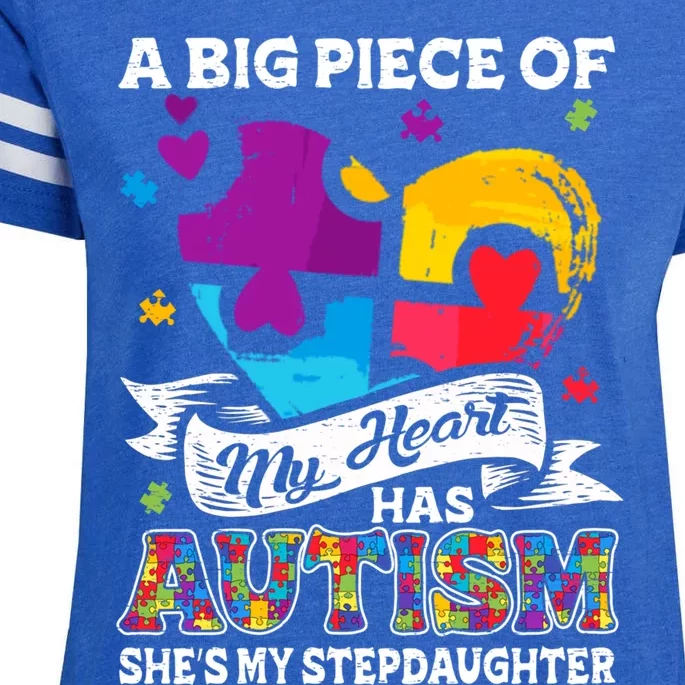 A Piece Of My Heart Has Autism My Stepdaughter Funny Gift Enza Ladies Jersey Football T-Shirt