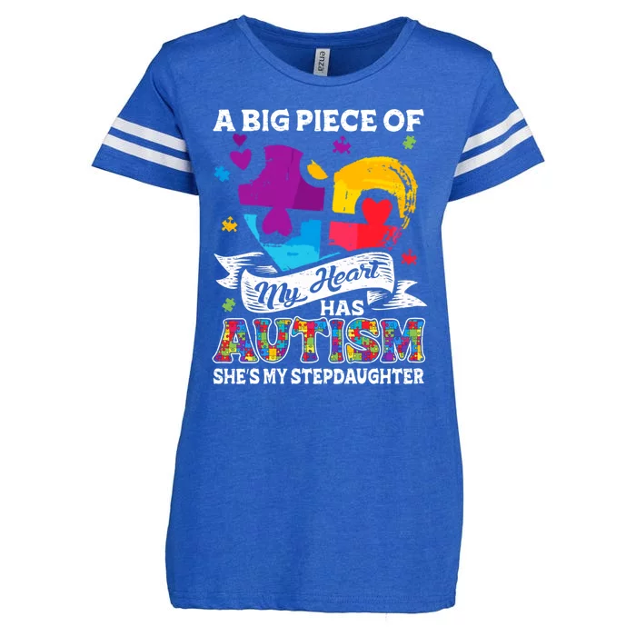 A Piece Of My Heart Has Autism My Stepdaughter Funny Gift Enza Ladies Jersey Football T-Shirt