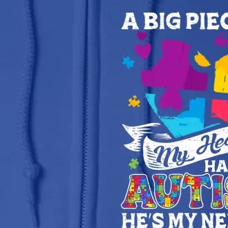 A Piece Of My Heart Has Autism My Nephew Gift Full Zip Hoodie