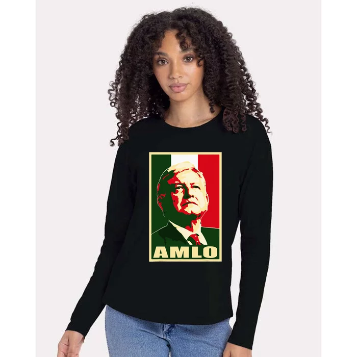 Amlo President Of Mexico Womens Cotton Relaxed Long Sleeve T-Shirt