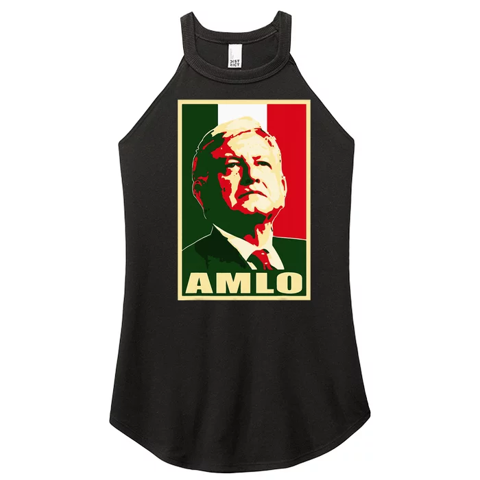 Amlo President Of Mexico Women’s Perfect Tri Rocker Tank