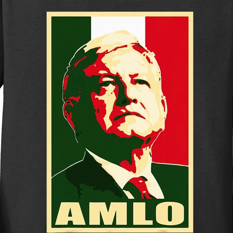 Amlo President Of Mexico Kids Long Sleeve Shirt