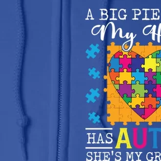 A Piece Of My Heart Has Autism My Grandma Gift Full Zip Hoodie