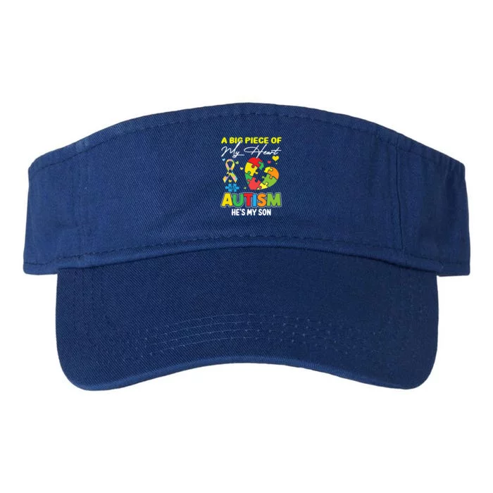 A Piece Of My Heart Has Autism My Son Funny Gift Valucap Bio-Washed Visor