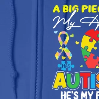 A Piece Of My Heart Has Autism My Pops Gift Full Zip Hoodie