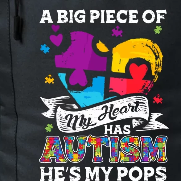 A Piece Of My Heart Has Autism My Pops Gift Daily Commute Backpack