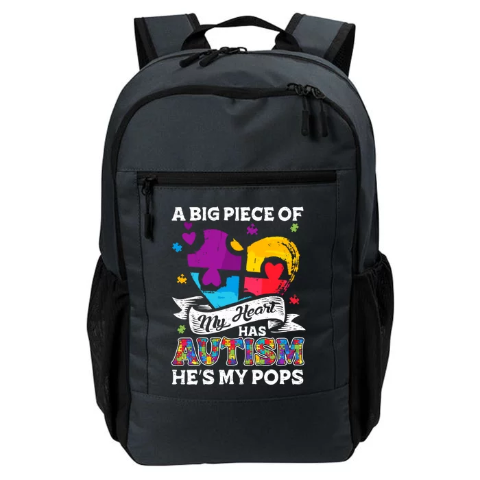 A Piece Of My Heart Has Autism My Pops Gift Daily Commute Backpack