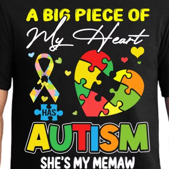 A Piece Of My Heart Has Autism My Memaw Gift Pajama Set