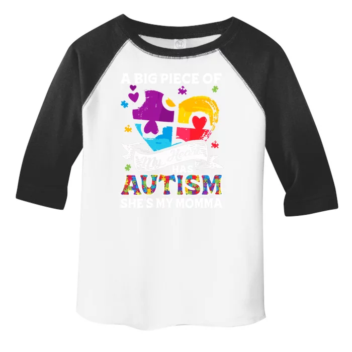 A Piece Of My Heart Has Autism My Momma Gift Toddler Fine Jersey T-Shirt