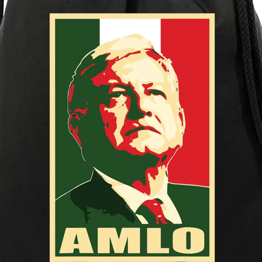 Amlo President Of Mexico Drawstring Bag