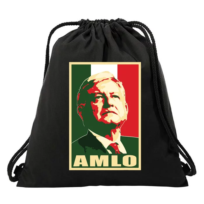 Amlo President Of Mexico Drawstring Bag