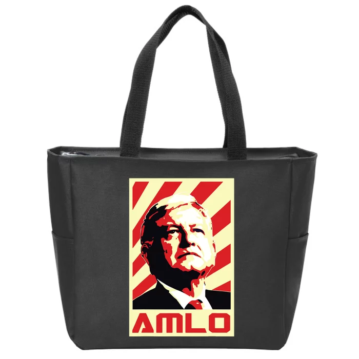 Amlo President Of Mexico Retro Propaganda Zip Tote Bag