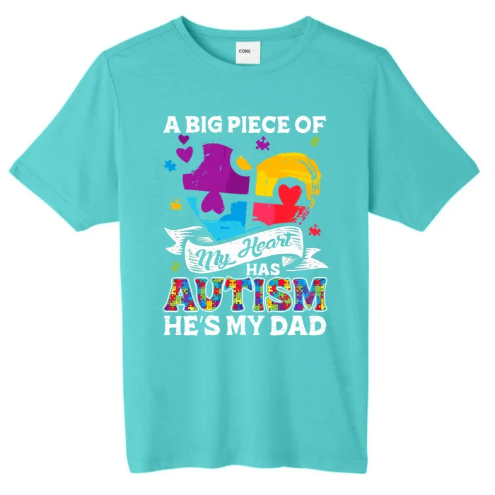 A Piece Of My Heart Has Autism My Dad Gift ChromaSoft Performance T-Shirt