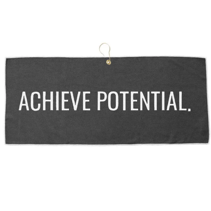 Achieve Potential Optimistic And Inspirational Message Large Microfiber Waffle Golf Towel