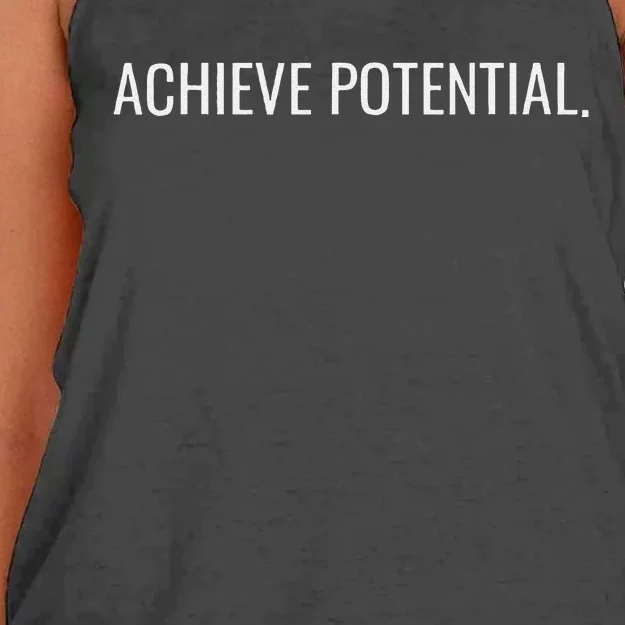 Achieve Potential Optimistic And Inspirational Message Women's Knotted Racerback Tank