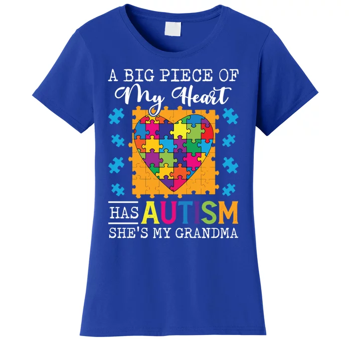 A Piece Of My Heart Has Autism My Grandma Gift Women's T-Shirt