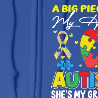 A Piece Of My Heart Has Autism My Grandma Gift Full Zip Hoodie