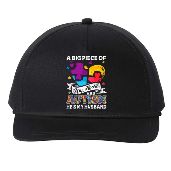 A Piece Of My Heart Has Autism My Husband Great Gift Snapback Five-Panel Rope Hat