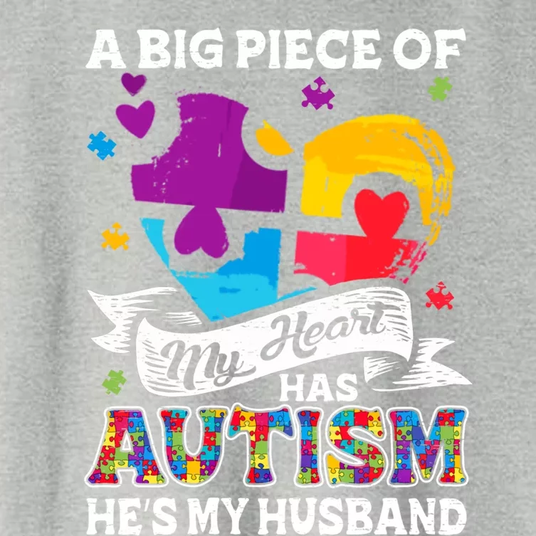 A Piece Of My Heart Has Autism My Husband Great Gift Women's Crop Top Tee