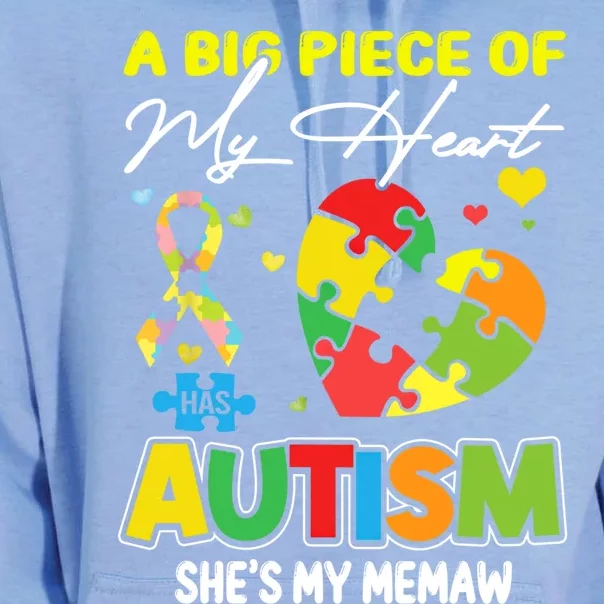 A Piece Of My Heart Has Autism My Memaw Meaningful Gift Unisex Surf Hoodie