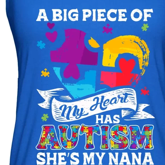 A Piece Of My Heart Has Autism My Nana Gift Ladies Essential Flowy Tank