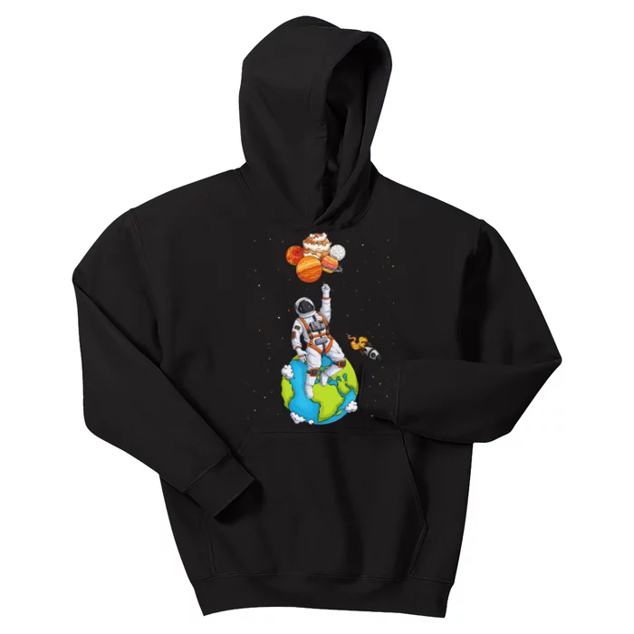 Astronaut Planets Outer Space Man Solar System Kids Hoodie