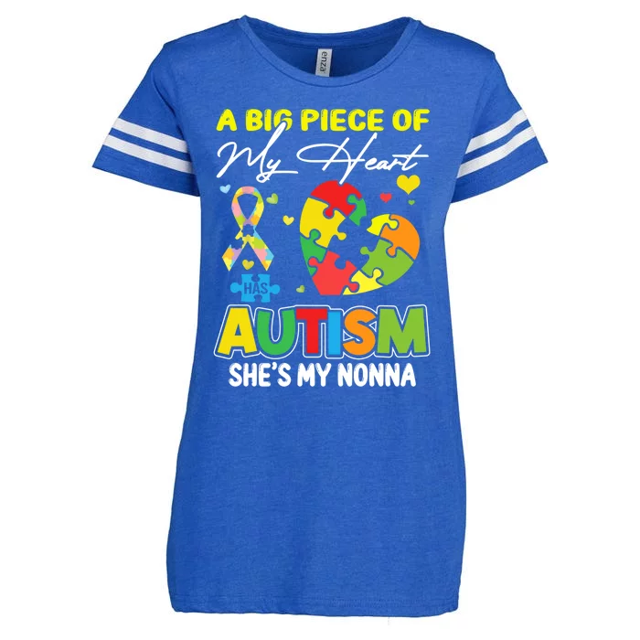 A Piece Of My Heart Has Autism My Nonna Cool Gift Enza Ladies Jersey Football T-Shirt