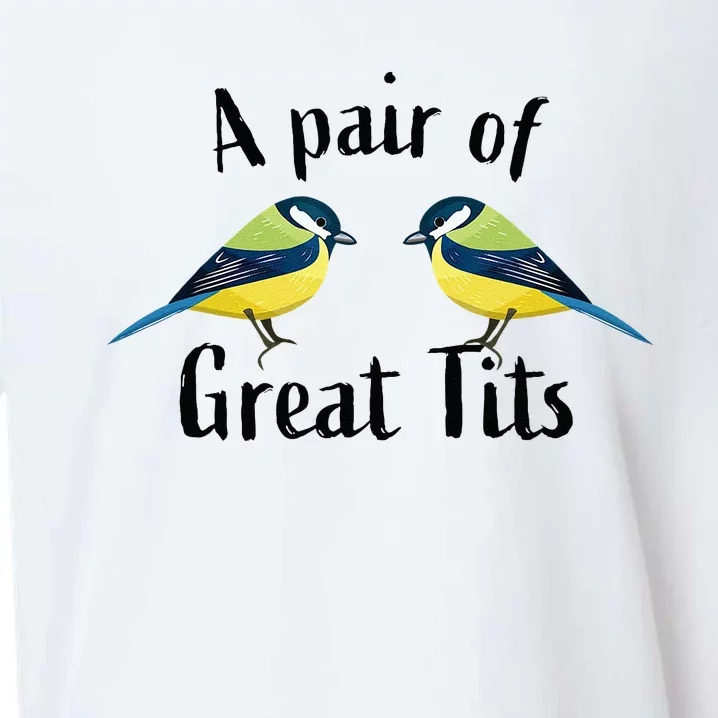 A Pair Of Great Tits Funny Bird Gift Sueded Cloud Jersey T-Shirt