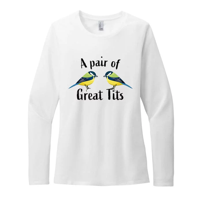 A Pair Of Great Tits Funny Bird Gift Womens CVC Long Sleeve Shirt