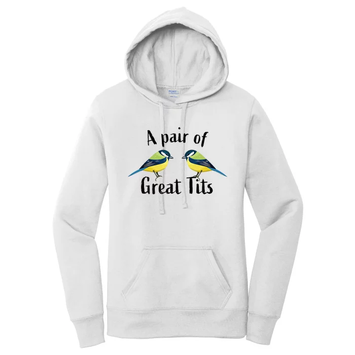 A Pair Of Great Tits Funny Bird Gift Women's Pullover Hoodie