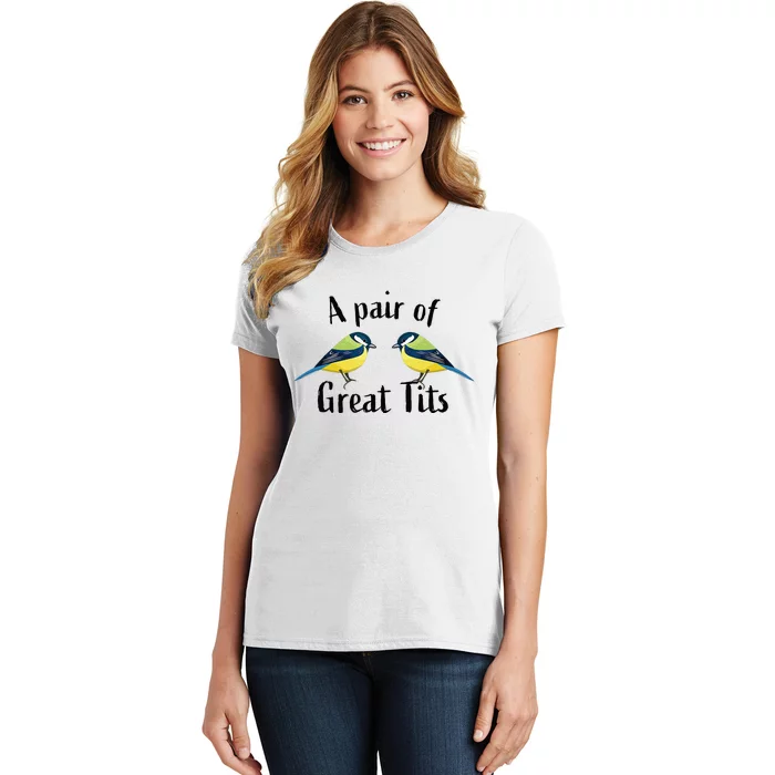 A Pair Of Great Tits Funny Bird Gift Women's T-Shirt