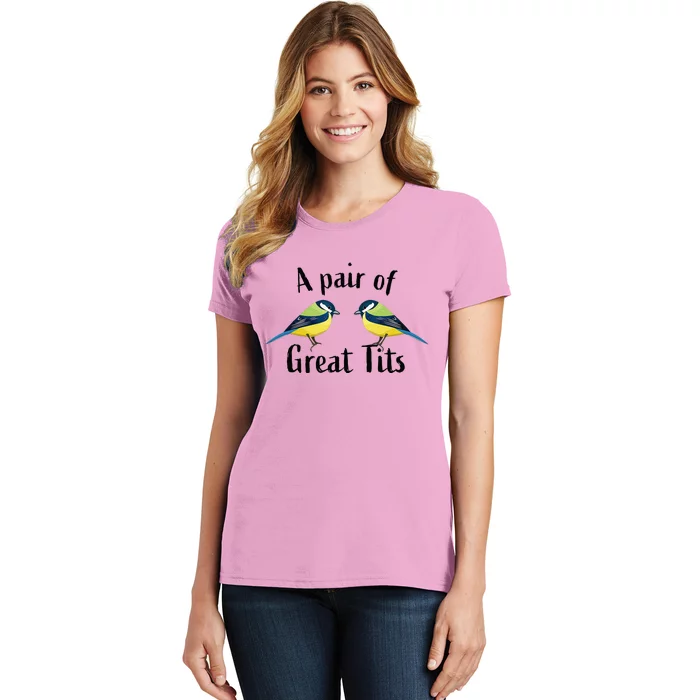 A Pair Of Great Tits Funny Bird Gift Women's T-Shirt