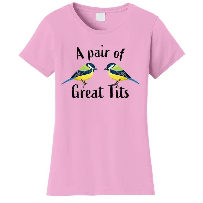 A Pair Of Great Tits Funny Bird Gift Women's T-Shirt