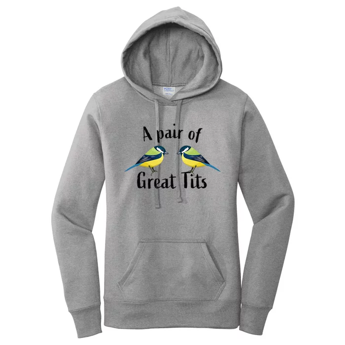 A Pair Of Great Tits Funny Bird Gift Women's Pullover Hoodie