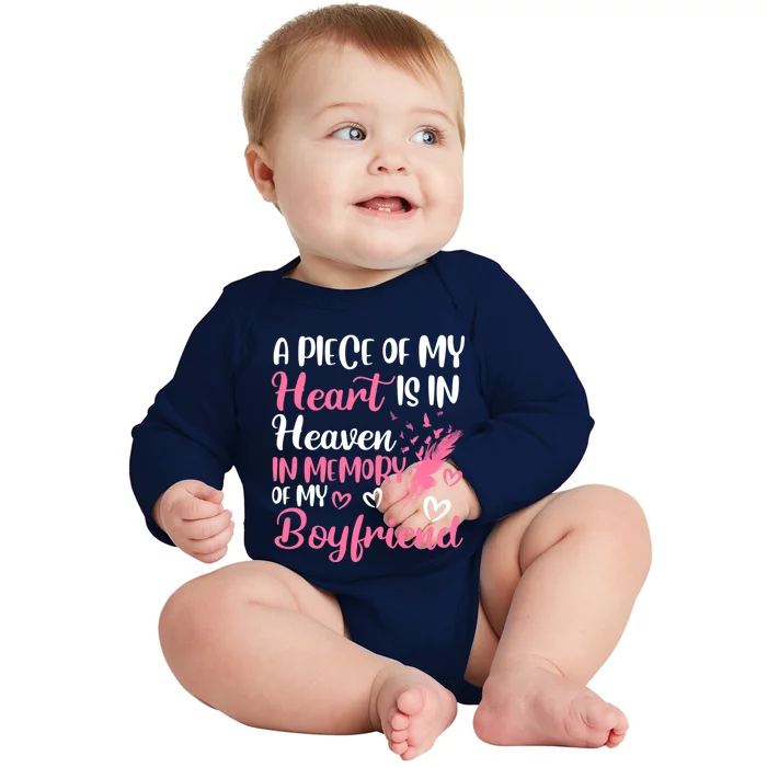 A Piece Of My Heart Is In Heaven In Memory Of Friend Great Gift Baby Long Sleeve Bodysuit