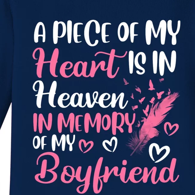 A Piece Of My Heart Is In Heaven In Memory Of Friend Great Gift Baby Long Sleeve Bodysuit