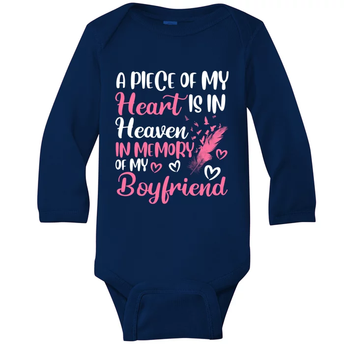 A Piece Of My Heart Is In Heaven In Memory Of Friend Great Gift Baby Long Sleeve Bodysuit