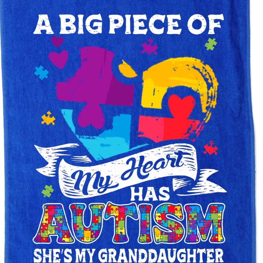 A Piece Of My Heart Has Autism My Granddaughter Great Gift Platinum Collection Golf Towel