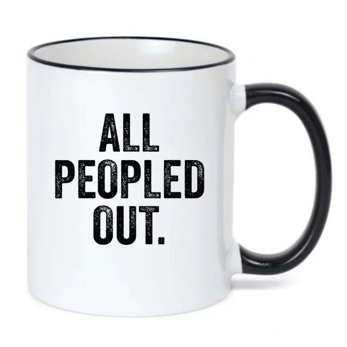 All Peopled Out Funny Introvert Black Color Changing Mug