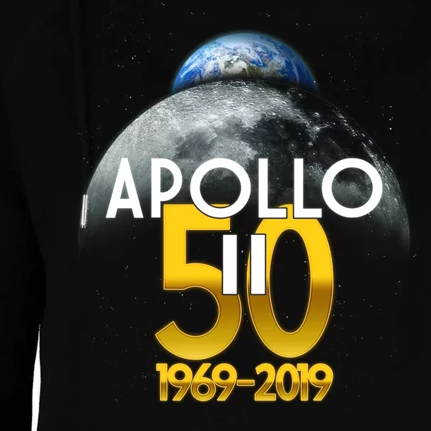 Apollo 11 50th Anniversary Womens Funnel Neck Pullover Hood