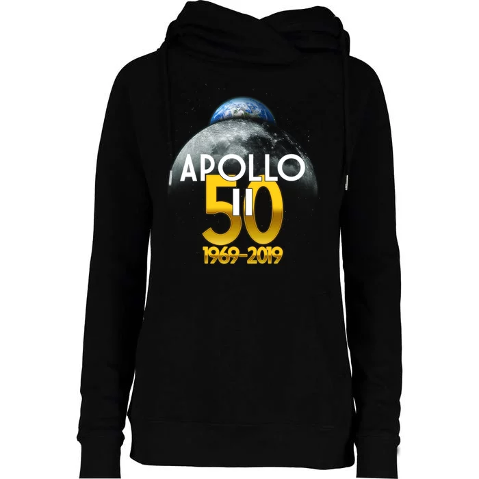 Apollo 11 50th Anniversary Womens Funnel Neck Pullover Hood