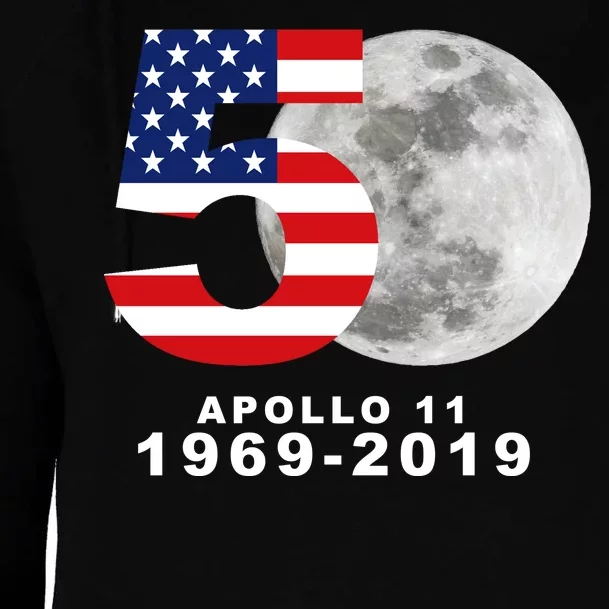 Apollo 11 50th Anniversary American Moon Landing Womens Funnel Neck Pullover Hood