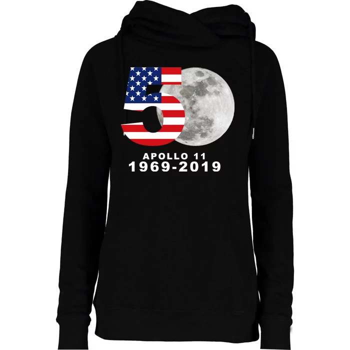 Apollo 11 50th Anniversary American Moon Landing Womens Funnel Neck Pullover Hood