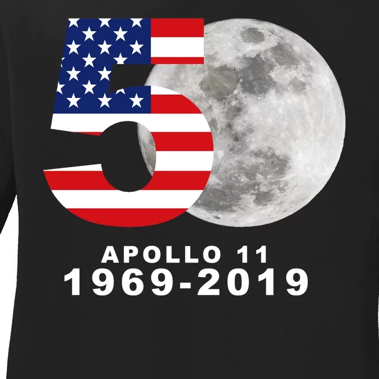 Apollo 11 50th Anniversary American Moon Landing Ladies Long Sleeve Shirt